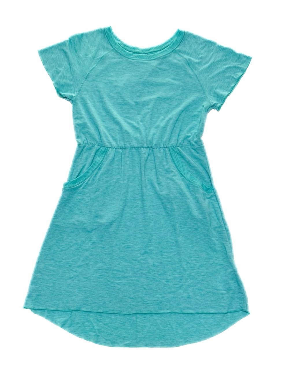 Patagonia Girls Fleury Raglan Summer Dress UPF 50+ Pockets Turquoise Teal Aqua